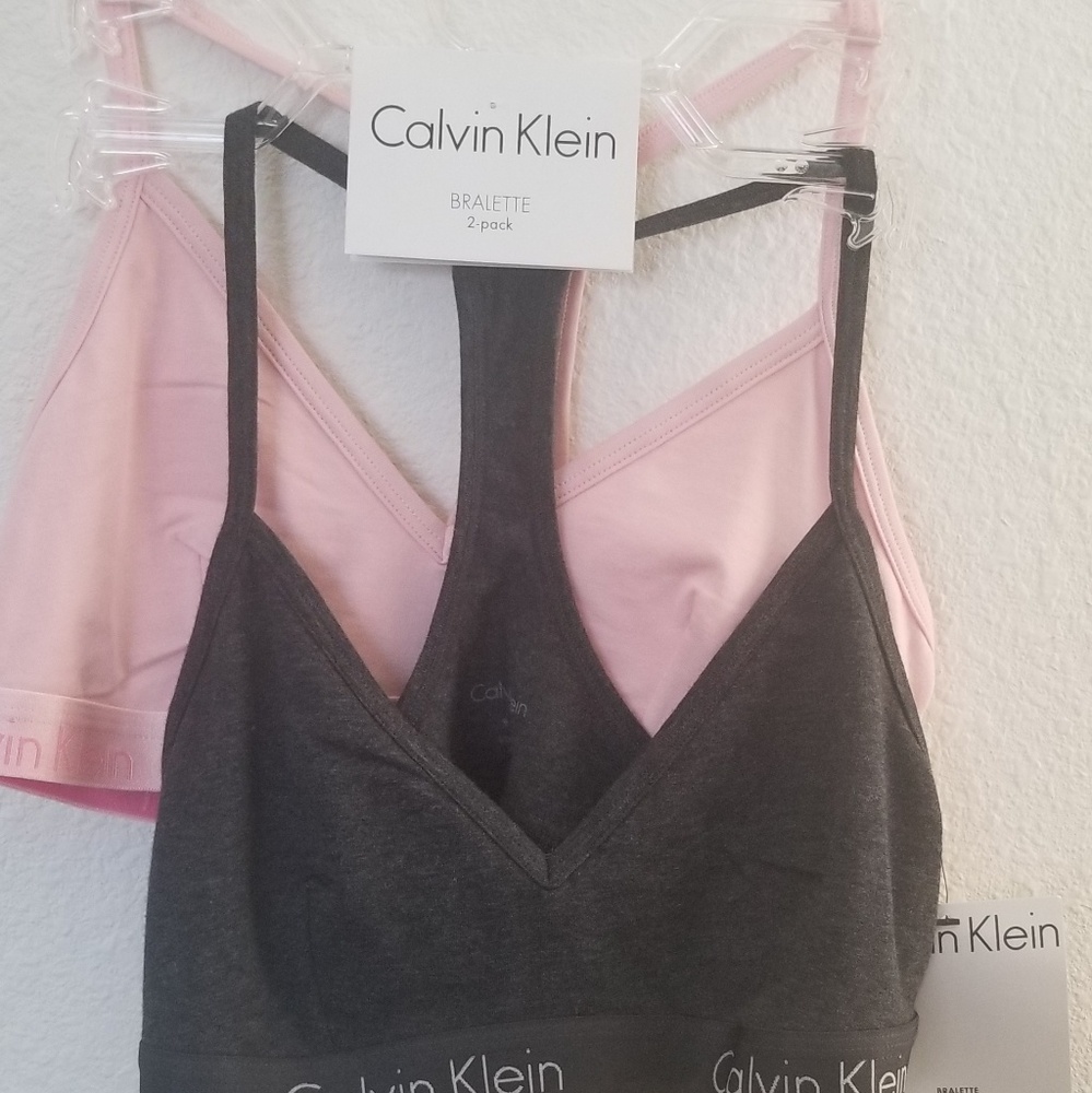 New with tags CK Bralette 2 pack set